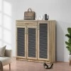 Shoe cabinet Sante pakoworld 30 pairs in sonoma-dark grey color 120x37x123cm