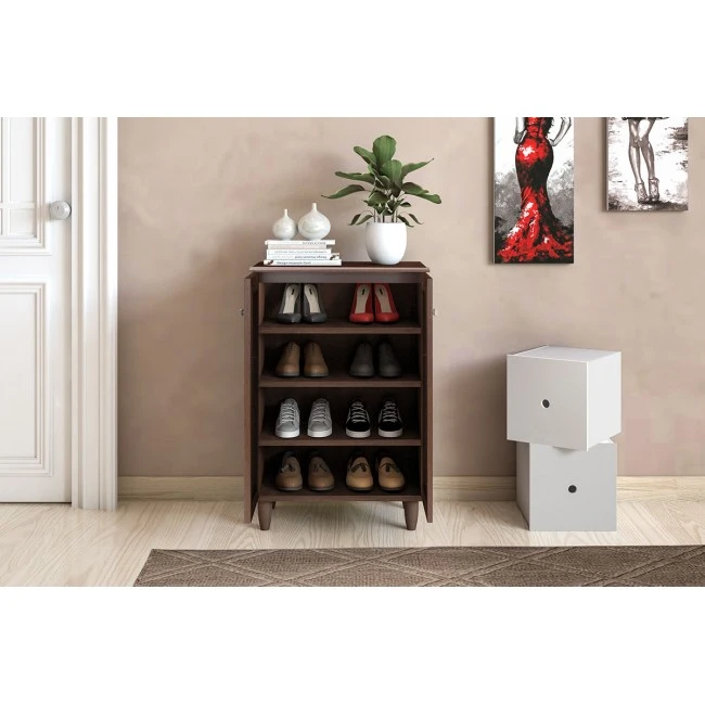 Shoe cabinet SANTΟ pakoworld 10 pairs walnut 60x34.5x91.5cm