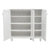 Shoe cabinet Santo pakoworld 16 pairs in white color 89.5x34.5x91.5cm