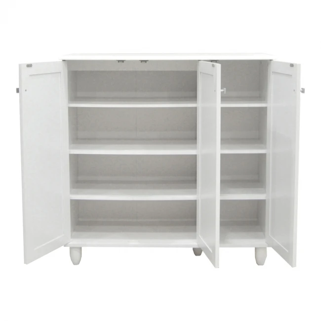 Shoe cabinet Santo pakoworld 16 pairs in white color 89.5x34.5x91.5cm