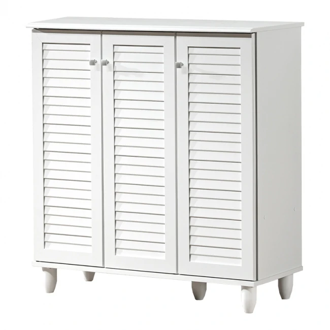 Shoe cabinet Santo pakoworld 16 pairs in white color 89.5x34.5x91.5cm
