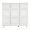 Shoe cabinet Santo pakoworld 16 pairs in white color 89.5x34.5x91.5cm