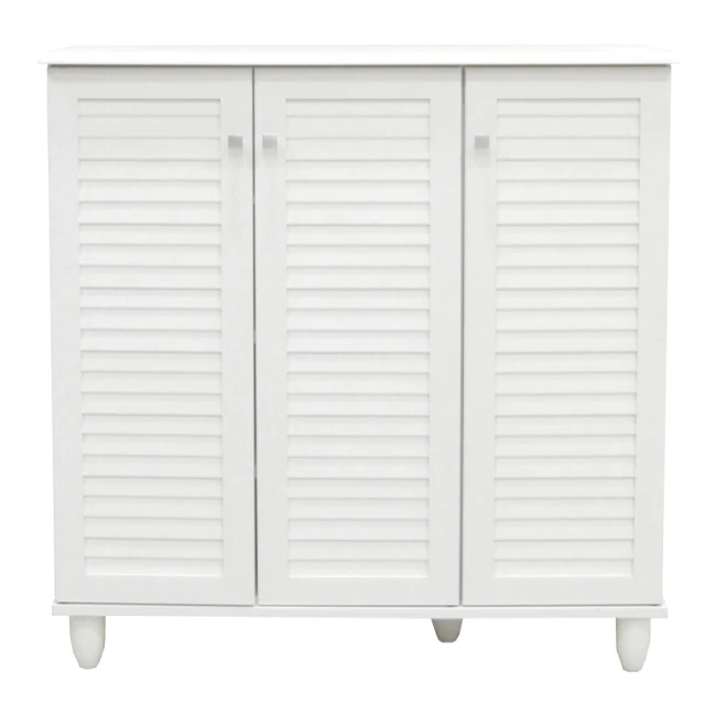 Shoe cabinet Santo pakoworld 16 pairs in white color 89.5x34.5x91.5cm