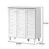Shoe cabinet Santo pakoworld 16 pairs in white color 89.5x34.5x91.5cm