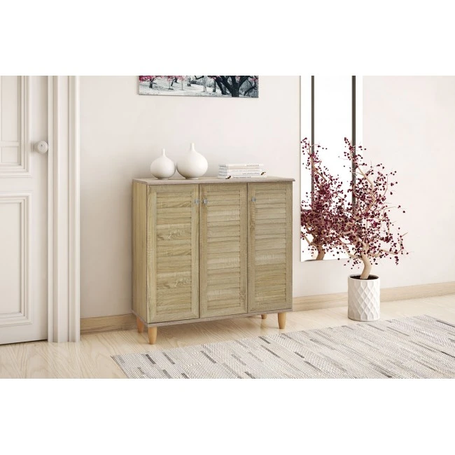 Shoe cabinet SANTΟ pakoworld 16 pairs sonoma 89.5x34.5x91.5
