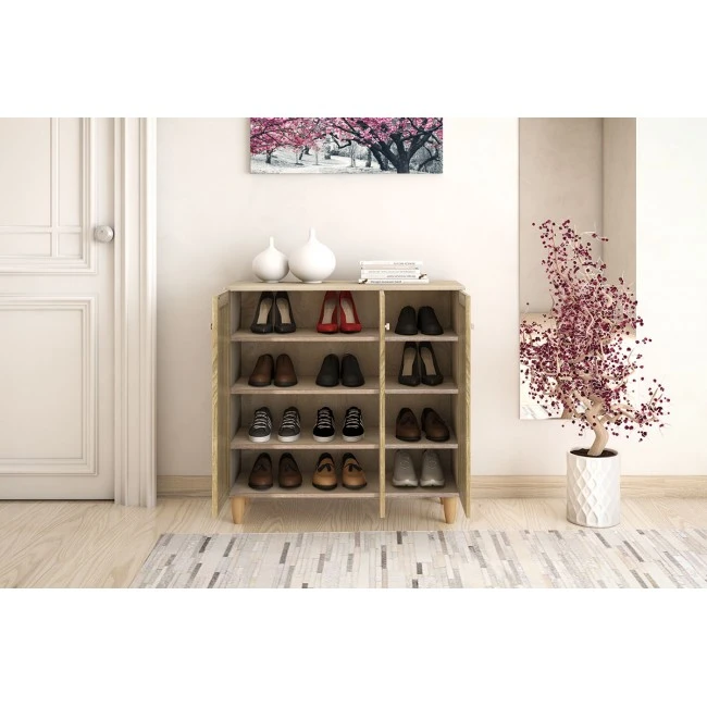 Shoe cabinet SANTΟ pakoworld 16 pairs sonoma 89.5x34.5x91.5