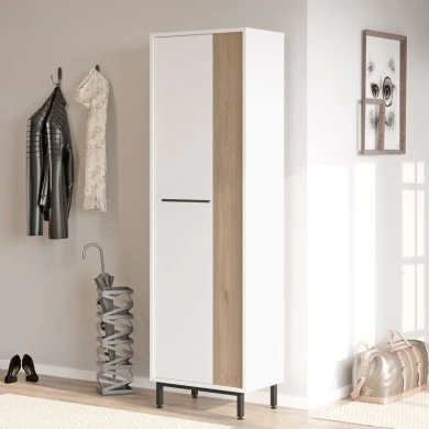 Shoe rack for 18 pairs Scarpiera pakoworld in natural-white shade 57.2x35.5x185.65cm