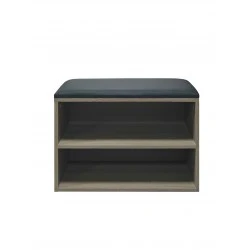 Shoe cabinet stool Kiana pakoworld 4 pairs in grey-oak color 60x32x44cm