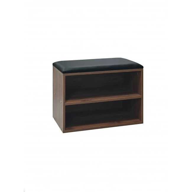 Shoe cabinet stool Kiana pakoworld 4 pairs in walnut color 60x32x44cm