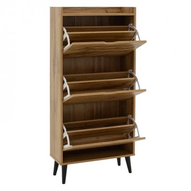 Shoe cabinet Thelma pakoworld 12 pairs oak 60x23.8x131.6 cm