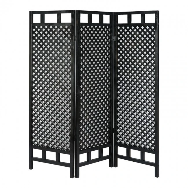 Wooden screen Locky pakoworld black 150x2x160cm