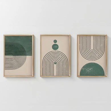 Wall art in frame Malecy pakoworld triptyque with digital print 33x1.5x48cm