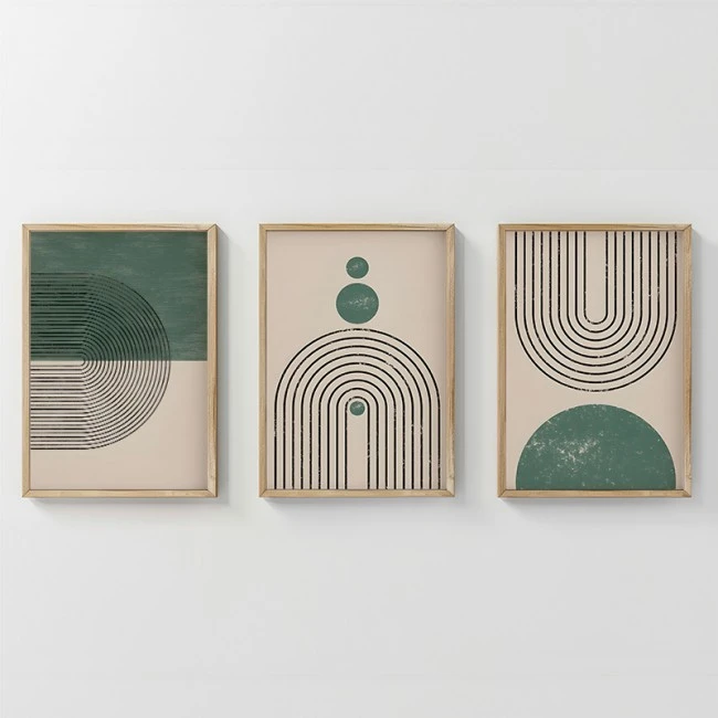 Wall art in frame Malecy pakoworld triptyque with digital print 33x1.5x48cm