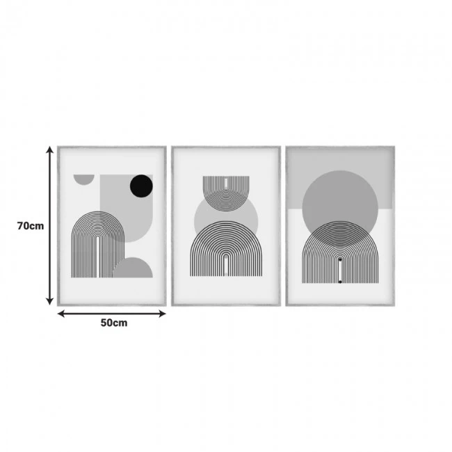 Canvas painting Jefton pakoworld triptych with digital printing 50x2x70cm