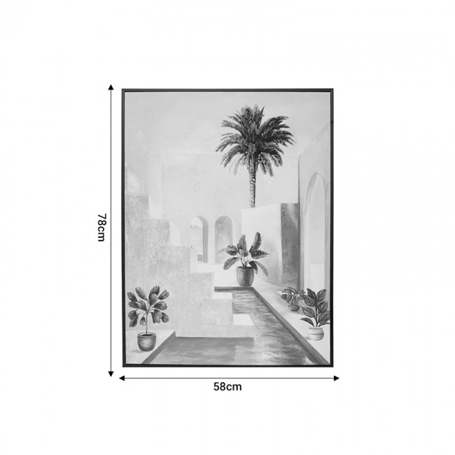 Walll art with frame Palmy pakoworld mdf 58x2.6x78cm