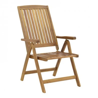 5-seat armchair Zerco pakoworld folding acacia wood natural 61x65x110cm