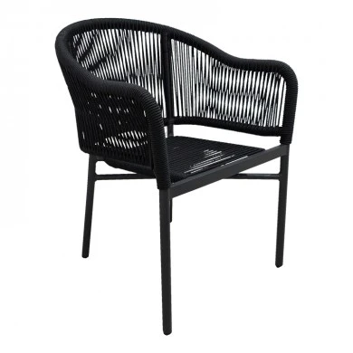 Aluminum armchair Legana pakoworld anthracite frame-rattan 56x66x82cm
