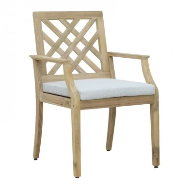 Bolen pakoworld armchair solid acacia wood-beige fabric 59x63.2x90cm