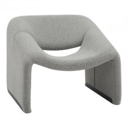 Armchair Clous pakoworld bouclé fabric in light gray shade 86x77x73.5cm Armchair Clous pakoworld bouclé fabric in light gray shade 86x77x73.5cm