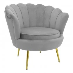 Armchair Daimon pakoworld velvet grey-golden 79x74x78cm Armchair Daimon pakoworld velvet grey-golden 79x74x78cm