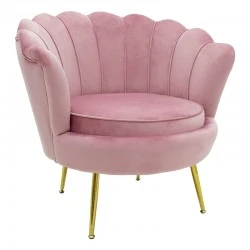 Armchair Daimon pakoworld velvet pink-golden 79x74x78cm Armchair Daimon pakoworld velvet pink-golden 79x74x78cm