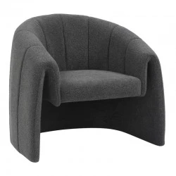 Fassy armchair pakoworld bouclé fabric in charcoal color 80x66x80cm