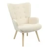 Armchair Fluffy pakoworld teddy fabric cream-natural 75x69x96cm