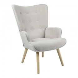 Armchair Fluffy pakoworld fabric light grey-natural leg 75x69x96cm