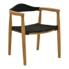 Armchair Ganny pakoworld teak wood and pe rope in black shade 59x56x71cm