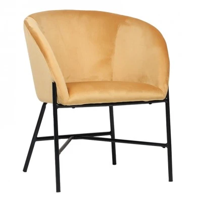 Armchair Julia pakoworld velvet yellow 61x57x74cm