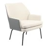 Armchair Kieran pakoworld fabric beige-grey - black leg 67x89x86cm