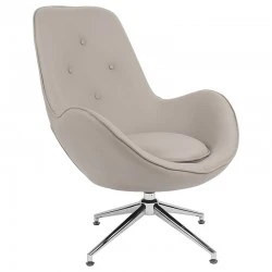 Armchair Kinetic pakoworld swivel fabric grey brown-chrome 81x78x104cm