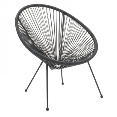 Acapulco armchair pakoworld metal black- pe black 71x78x85cm