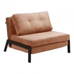 Armchair-bed Fancy pakoworld velvet in rotten apple shade and black metal leg 95x98x70cm