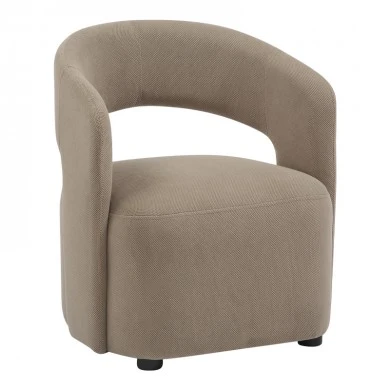 Armchair Lemouton pakoworld fabric in gray-beige shade 69.5x66x80cm