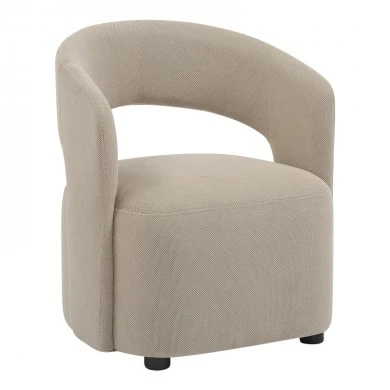 Armchair Lemouton pakoworld fabric in beige shade 69.5x66x80cm
