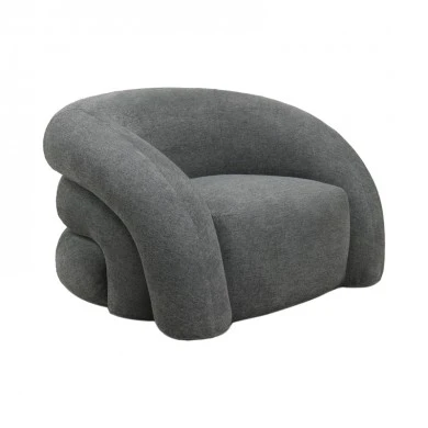 Armchair Lexy pakoworld grey fabric 100x89.5x60cm