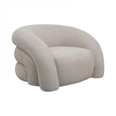 Armchair Lexy pakoworld cream fabric 100x89.5x60cm