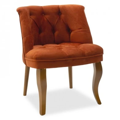 Armchair Loreta pakoworld burgundy red velvet and walnut leg 59x64x73cm