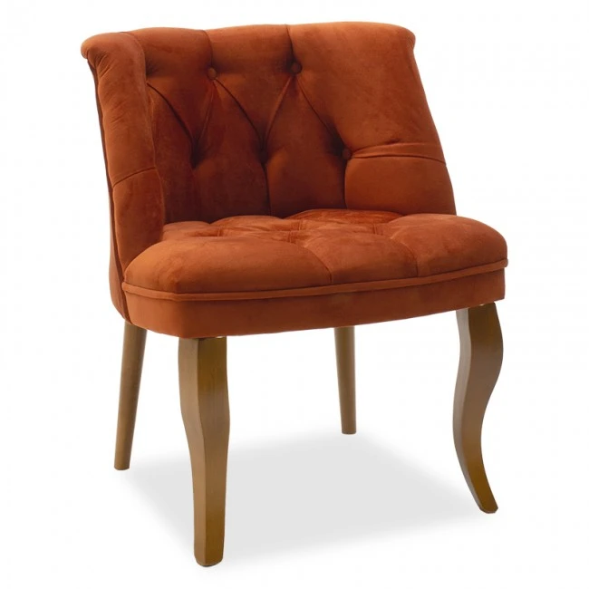 Armchair Loreta pakoworld velvet tile-walnut 59x64x73cm