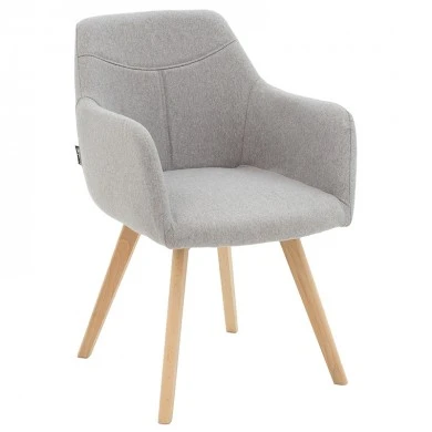 Armchair Nasima pakoworld fabric grey-natural 57x58x84cm