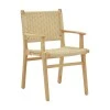 Arm chair Olivier pakoworld natural beech wood natural rope 62x60x85cm