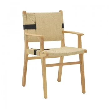 Armchair Olivier pakoworld natural black beech wood-natural rope 62x60x85cm