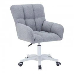 Givole pakoworld office chair in grey teddy fabric 55x50x76-86cm Givole pakoworld office chair in grey teddy fabric 55x50x76-86cm