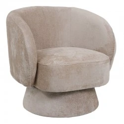 Kreslo pakoworld swivel armchair fabric in cream color 78x81x77cm Kreslo pakoworld swivel armchair fabric in cream color 78x81x77cm