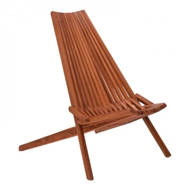 Chaise lounge folding pakoworld natural teakwood 65x90x87cm