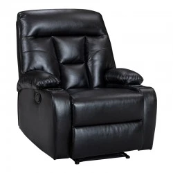 Armchair relax with massage mechanism Terpsi pakoworld PU black 80x94x102cm