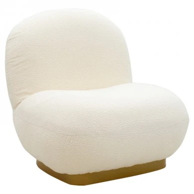 Armchair Rosalie pakoworld fabric bucle cream-golden 85x82x77cm