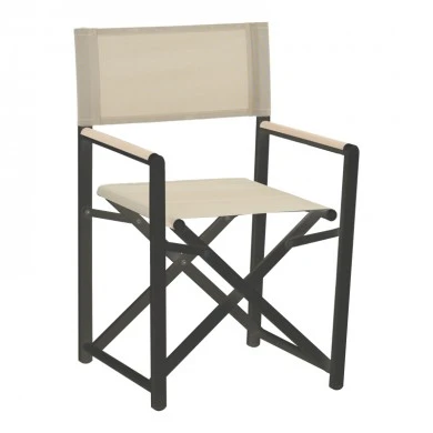 Director&#039;s chair Mabu pakoworld dark grey aluminum 56x48x86cm