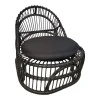 Armchair Tromso pakoworld pe rattan in black color and black pillow 80x85x98cm